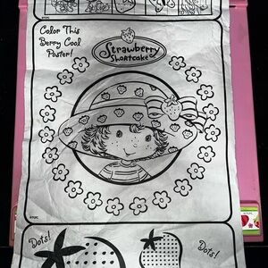 Vintage 2002 Strawberry Shortcake‎ Coloring Paper Roll Desk Rose Art Industries